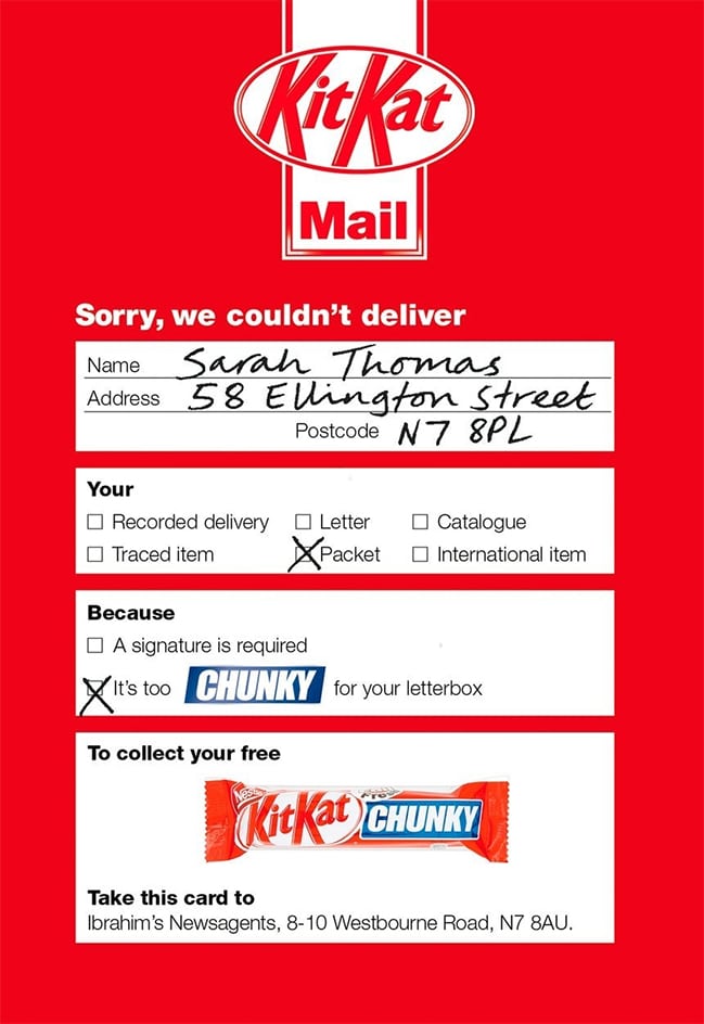 Chunky KitKat Mail campaign